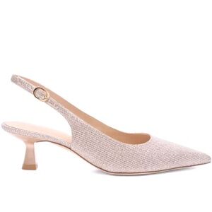 Stuart Weitzman Sculpt Slingback Kitten Heel Pumps 
Beige Grey Size 8.5 W